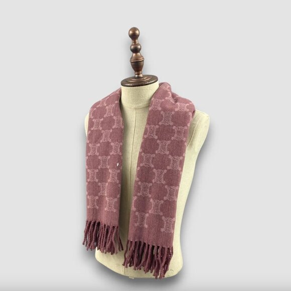 Celine Pink Patterned Scarf - Picture 2 of 8